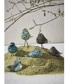 Presse-papier Moin Serin émeraude/doré - H8 cm