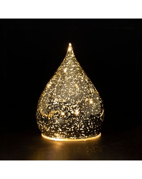 Décoration LED Goutte Avalu dorée - H13 cm