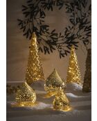 Décoration LED Goutte Avalu dorée - H13 cm