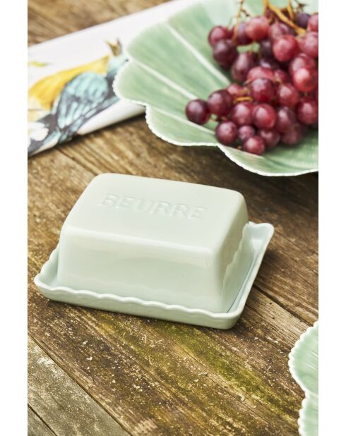 Beurrier dulci vert eau - 16x13x6cm