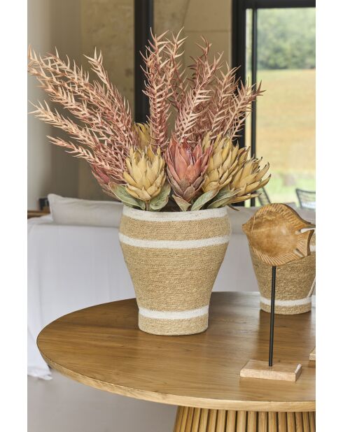 Fleur artificielle Biloba Rose Corail - H130 cm