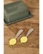 2 cuchillos de mantequilla de limón amarillo