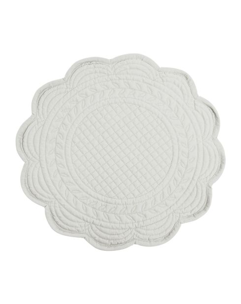 Set de Table Boutis Gris Perle - D42 cm