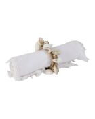 Rond de Serviette Coquilages blanc - D4 cm