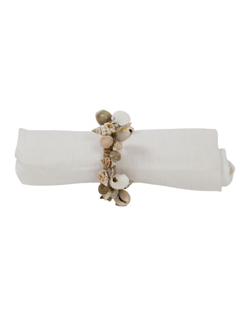 Rond de Serviette Coquilages blanc - D4 cm