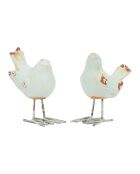 Décoration Oiseau 2ass blanc -  12.5x14.5 cm