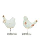 Décoration Oiseau 2ass blanc -  12.5x14.5 cm