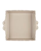 Plat four carré feston gris - 29x 25cm