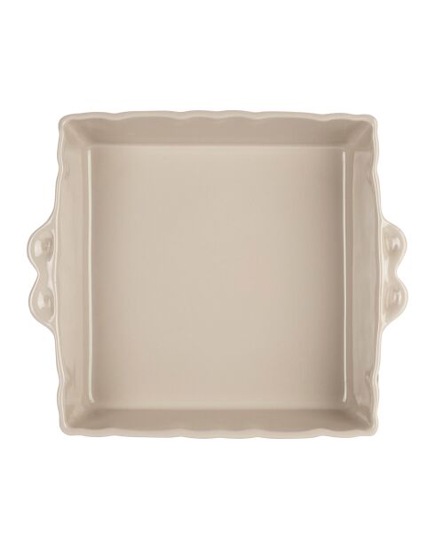 Plat four carré feston gris - 29x 25cm