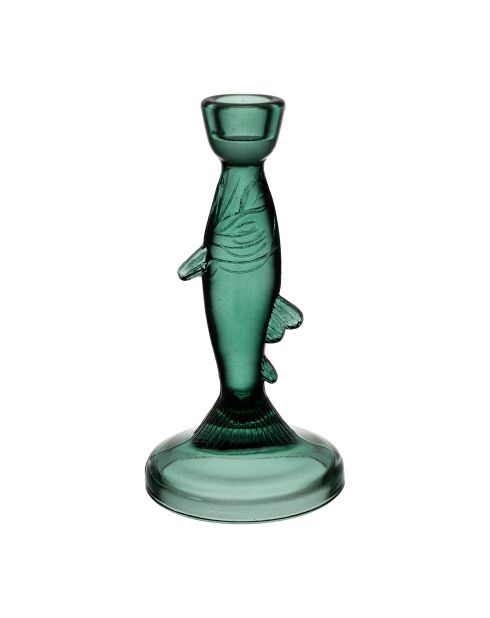 Bougeoir Poisson Oanez émeraude - H20 cm