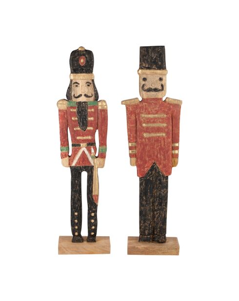 2 Décorations Soldat Casse-noisette rouges - H60 cm