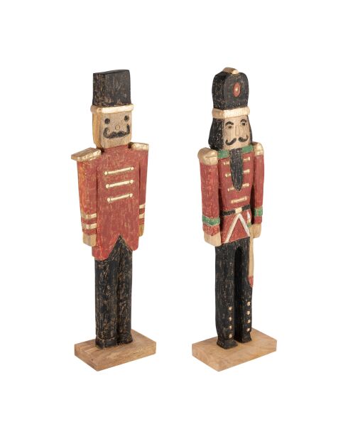 2 Décorations Soldat Casse-noisette rouges - H60 cm