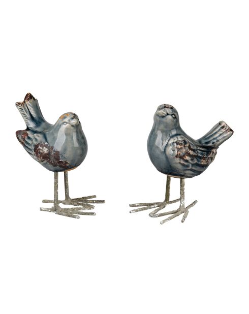 Décoration 2 Ass Oiseau  - 12x8xh14 cm