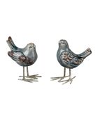 Décoration 2 Ass Oiseau  - 12x8xh14 cm