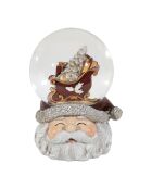 Boule à neige santa music bell blanche -h16