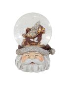 Boule à neige santa music bell blanche -h16