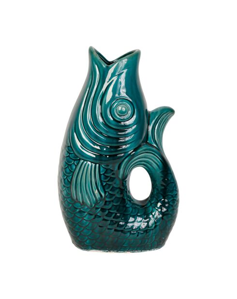 Vase poisson mer émeraude - 24x16.5hx 39cm