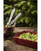 Plat four rectangulaire feston carré - 26x18cm