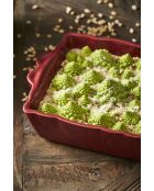 Plat four rectangulaire feston carré - 26x18cm