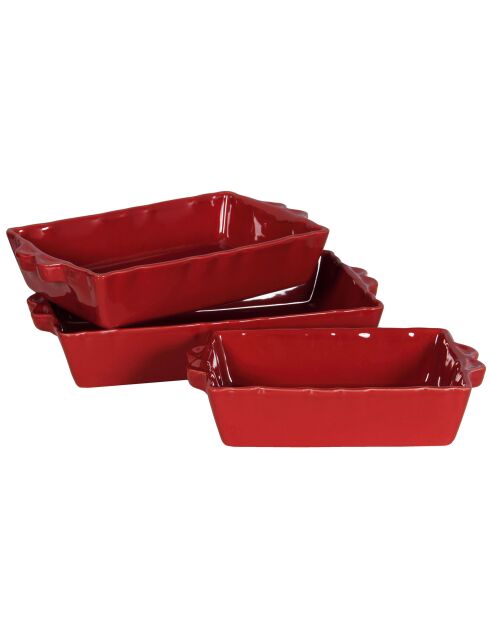 Plat four rectangulaire feston carré - 26x18cm