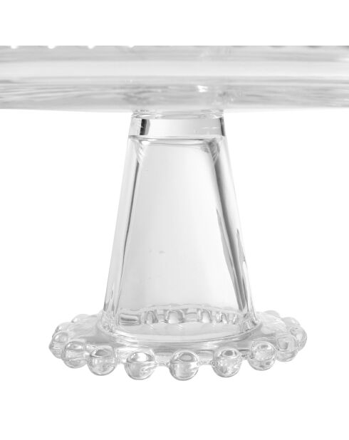 Plat à pied en verre Perloa - D31x12 cm