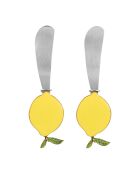 2 cuchillos de mantequilla de limón amarillo