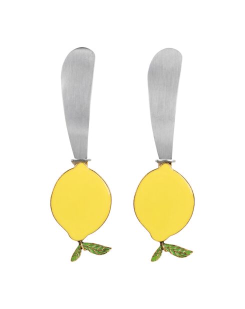 2 Couteaux à Beurre Citron Jaunes