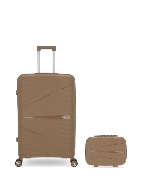 Valise Rigide Grand Format & Grand Vanity Vela Taupe