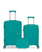 3 valigie rigide di medie dimensioni, Cabina e Grand Vanity Vela Green