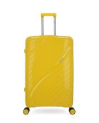 Lot De 3 Valises Rigides Grand Format, Taille Moyenne Et Cabine Xs Lyra Jaune