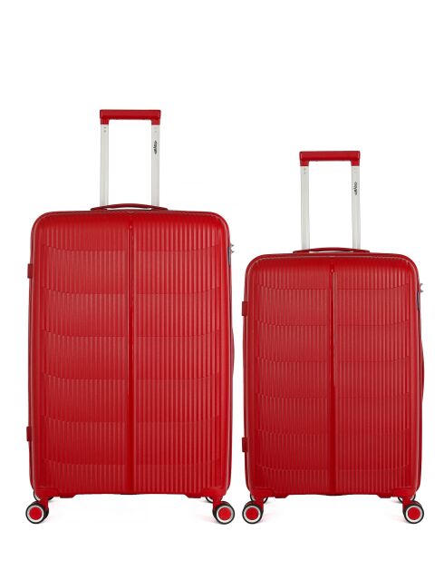 2 Valise Grand Format et Valise Weekend Andromede Rouge Foncé