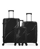Lot De 3 Valises Rigides Grand Format, Taille Moyenne Et Cabine Xs Lyra Noir