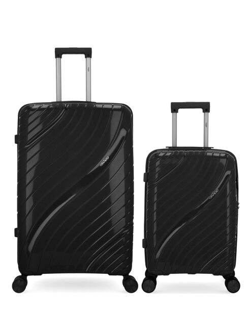 Lot De 2 Valises Rigides Grand Format Et Cabine Lyra Noir