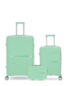 3 valigie rigide di grandi dimensioni, cabina e Grand Vanity Vela verde chiaro