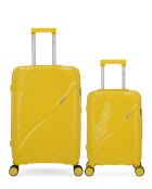 2 Valises Rigides Moyen Séjour & Cabine Xs Lyra Jaunes