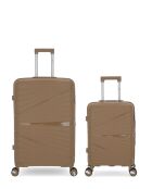 Lot De 2 Valises Rigides Grand Format Et Cabine Vela Taupe