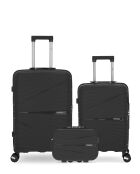 3 middelgrote harde koffers, cabine en Grand Vanity Vela donkergrijs