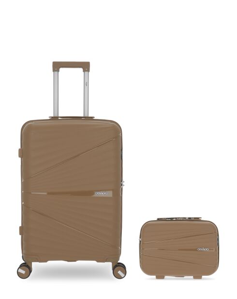 Valise Rigide Taille Moyenne & Grand Vanity Vela Taupe