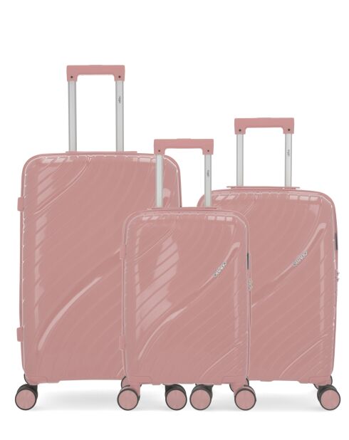 3 mittelgroße Hartschalenkoffer, Kabine und Kabine XS Lyra Old Pink