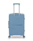 2 mittelgroße Hartschalenkoffer und hellblaue Vela-Kabine