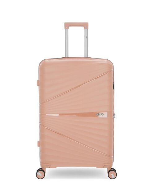 Valigia rigida di grandi dimensioni e grande Vanity Vela rosa chiaro