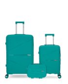 3 valigie rigide di grande formato, cabina e Grand Vanity Vela Green