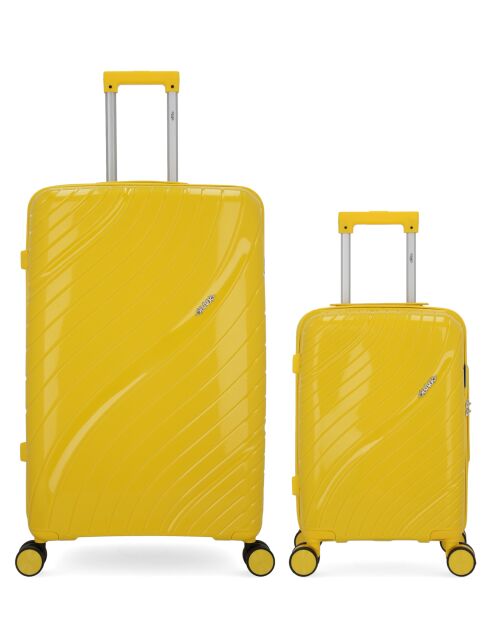 2 valigie rigide di grandi dimensioni e cabina XS Lyra Yellow