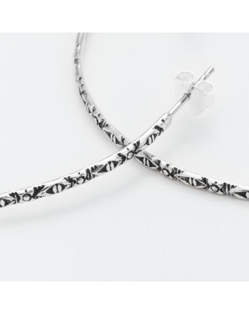 Boucles d'Oreilles Argent Oxydé May