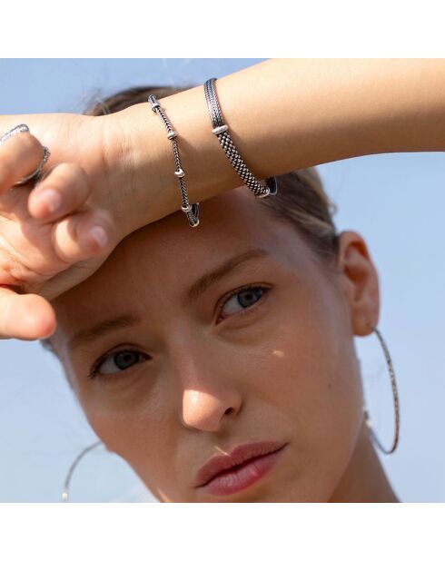 Boucles d'Oreilles Argent Oxydé May