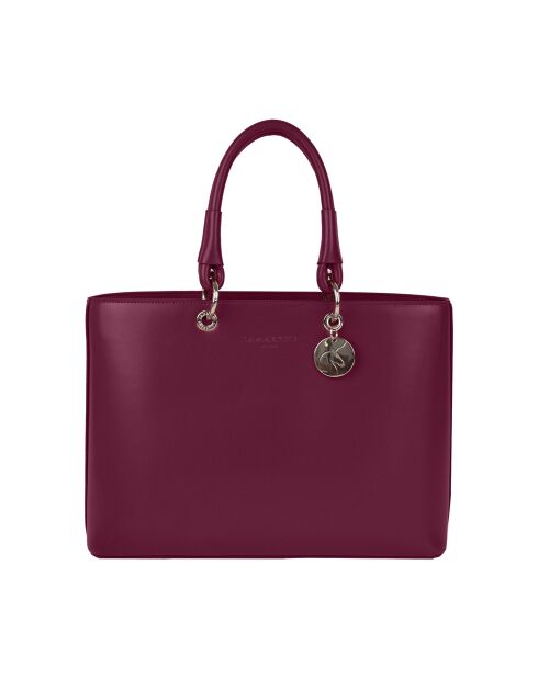 Sac à main en refente de cuir Caprice Bordeaux - 35x25x11 cm