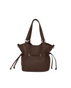 Sac porté épaule en Cuir Paris marron - 23x24x12 cm