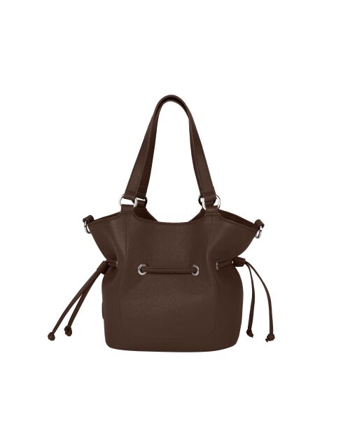 Sac porté épaule en Cuir Paris marron - 23x24x12 cm