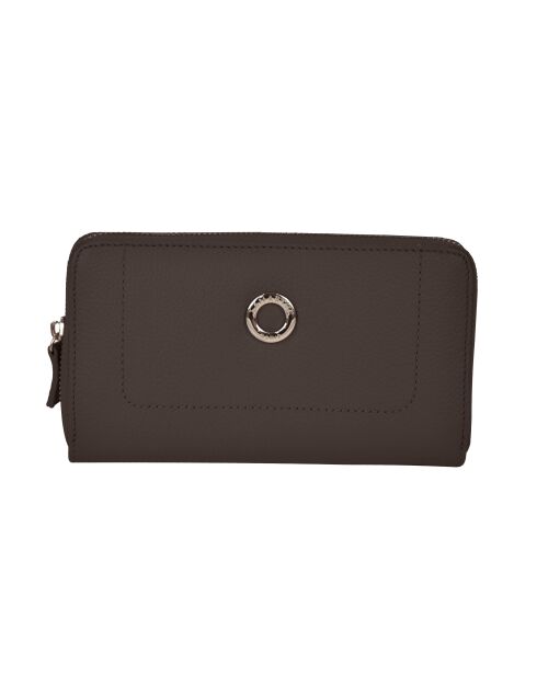 Portefeuille en cuir Paris Marron - 19x11 cm