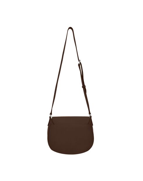 Sac bandoulière en Cuir Paris marron - 26x21x11 cm